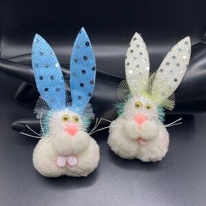 White Bunny Brooches